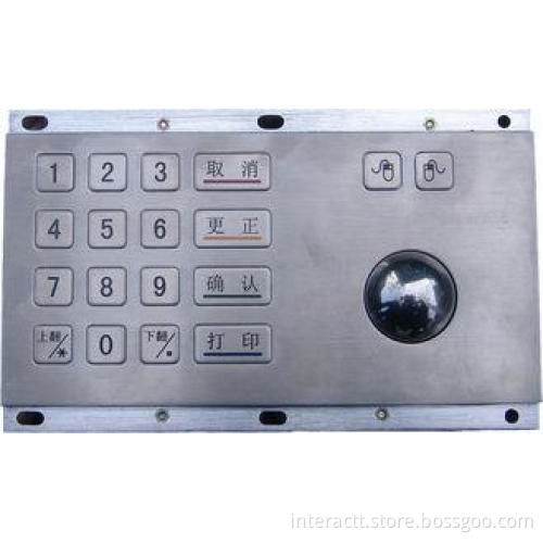 ZT592G Stainless Steel keypad with IP64 Kiosk Metal Trackb